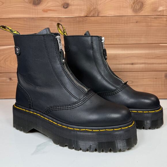 Dr Martens Women's Jetta Zipped Sendal Leather Platform Boots Black size 9 - Picture 5 of 15